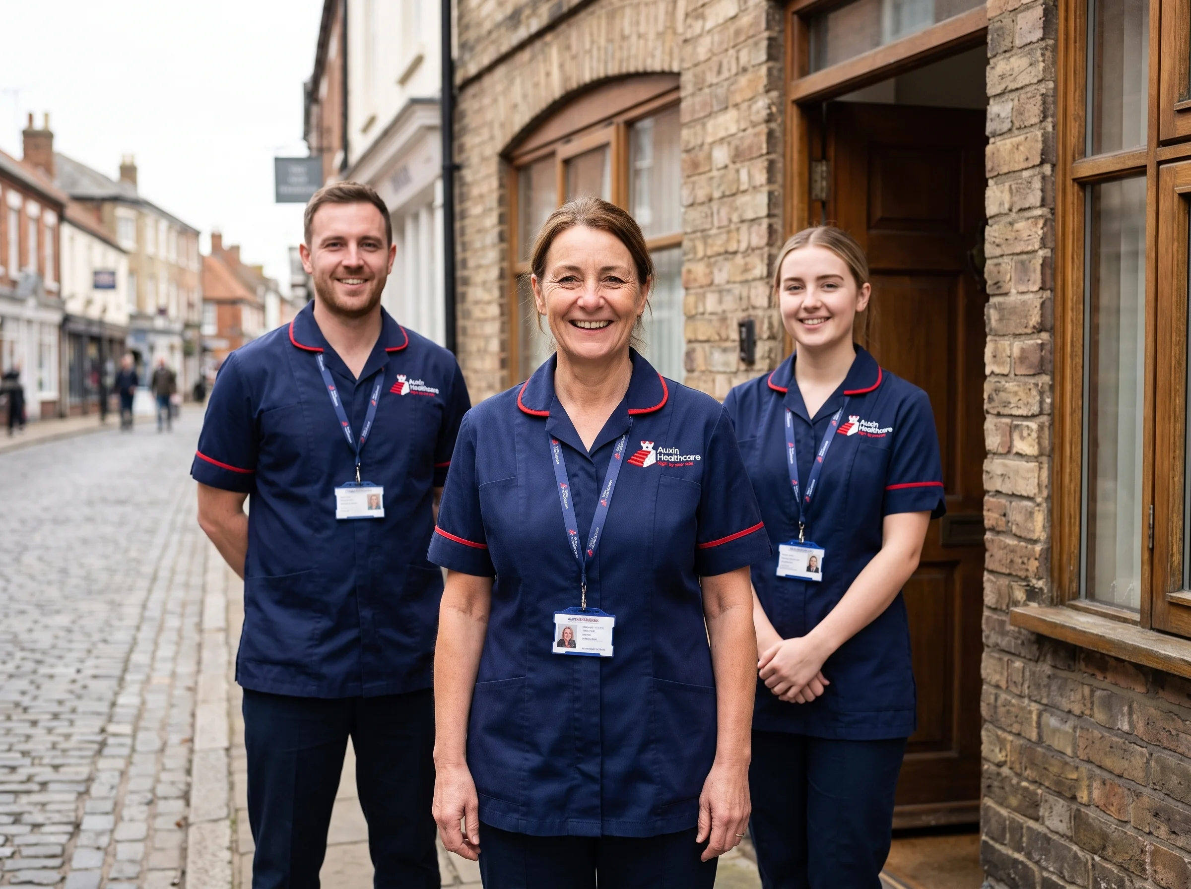 Auxin Healthcare's local care team outside their office in Spalding, Lincolnshire